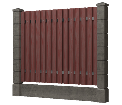 Заборная доска GRINDERDECO, ДПК, тиснение "дуб" Мербау