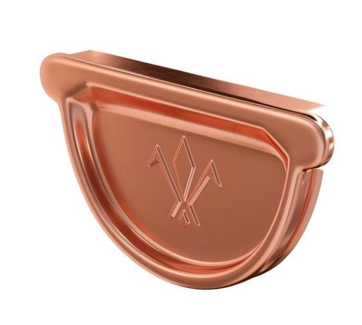 Водосток Aquasistem, система 125x90 - Заглушка желоба универсальная медная d125мм купить в Сергиевом Посаде