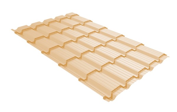 Металлочерепица GL квадро профи 0,45 PE RAL 1014 слоновая кость купить в Сергиевом Посаде