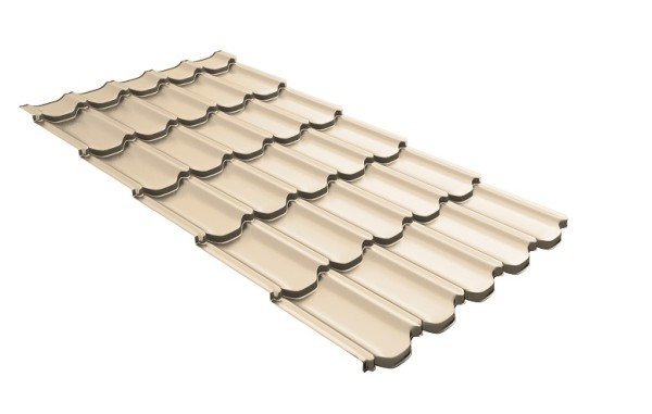 Металлочерепица квинта плюс с 3D резом 0,45 PE RAL 1015 светлая слоновая кость купить в Сергиевом Посаде