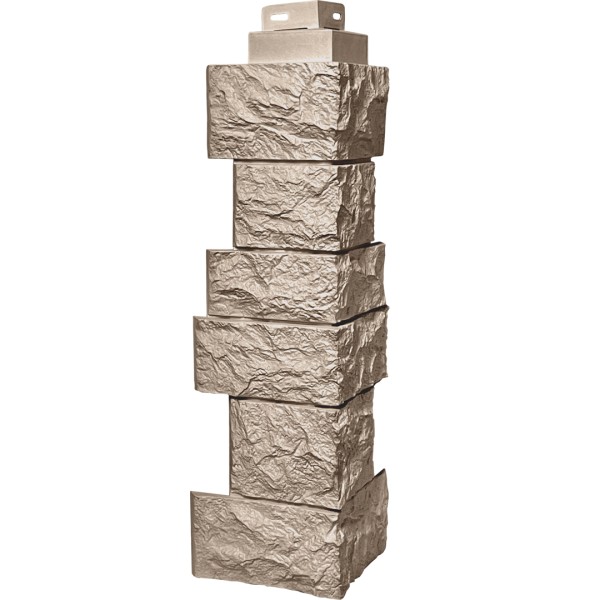 Цокольный сайдинг FineBer – Серия “Дикий камень”, Угол наружный, Песочный...  купить в Сергиевом Посаде