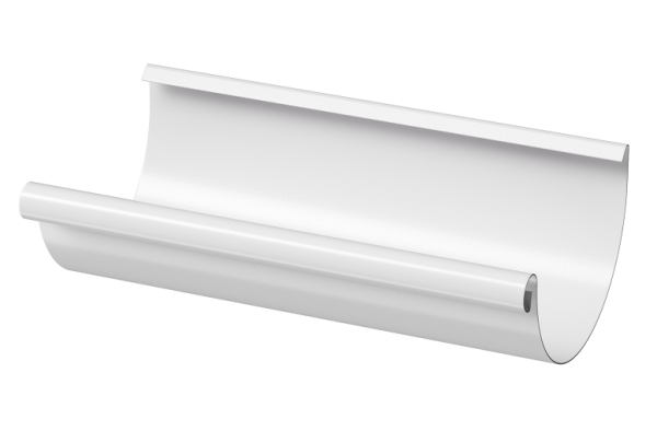 Желоб полукруглый D125 3 м Döcke STAL PREMIUM Пломбир, (RAL 9010) купить в Сергиевом Посаде