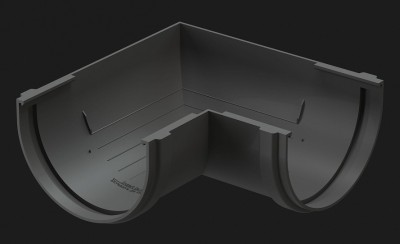 Угол желоба универсал 90˚ Docke Premium ПВХ - Графит