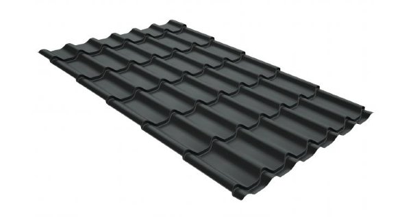 Металлочерепица классик GL 0,5 GreenCoat Pural RR 23 темно-серый (RAL 7024 мокрый асфальт) купить в Сергиевом Посаде