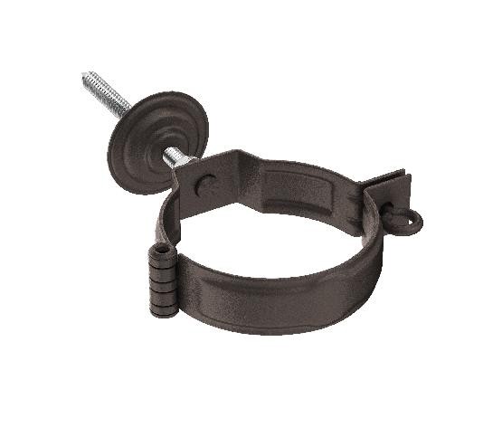 Водосток Aquasistem, Система 150/100 - Декоративный хомут трубы под метиз с комплектом крепления RR 32 Тёмно-коричневый matt купить в Сергиевом Посаде