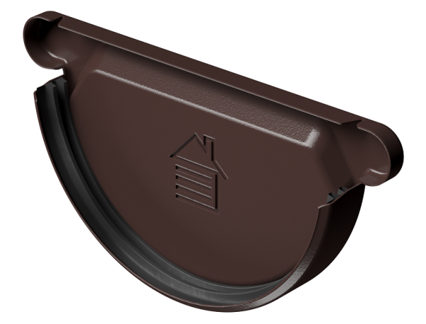 Заглушка желоба D125 Döcke STAL PREMIUM Шоколад, (RAL 8019) купить в Сергиевом Посаде