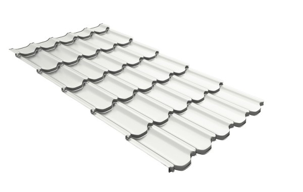 Металлочерепица квинта плюс с 3D резом 0,45 PE RAL 9003 сигнальный белый купить в Сергиевом Посаде