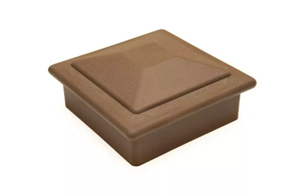 Крышка верхняя фигурная ПВХ для столба Deckart 100х100 Шоколад купить в Сергиевом Посаде