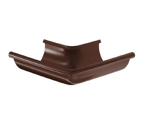 Водосток Aquasistem, система 125x90 - Угол желоба, наружный 90° RAL 8017 Коричневый купить в Сергиевом Посаде