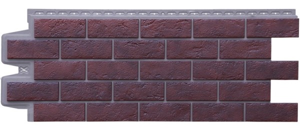 Фасадная панель Grand Line Состаренный кирпич Элит кофе (жжёный), ШОВ темно-бежевый купить в Сергиевом Посаде
