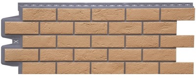 Фасадная панель Grand Line Состаренный кирпич Элит солома, ШОВ темно-бежевый