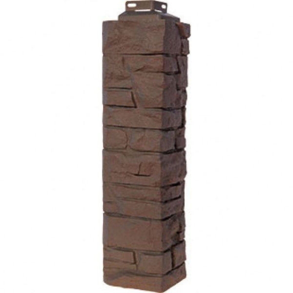 Цокольный сайдинг FineBer – Серия “Скала”, Угол наружный Желто-коричневый купить в Сергиевом Посаде