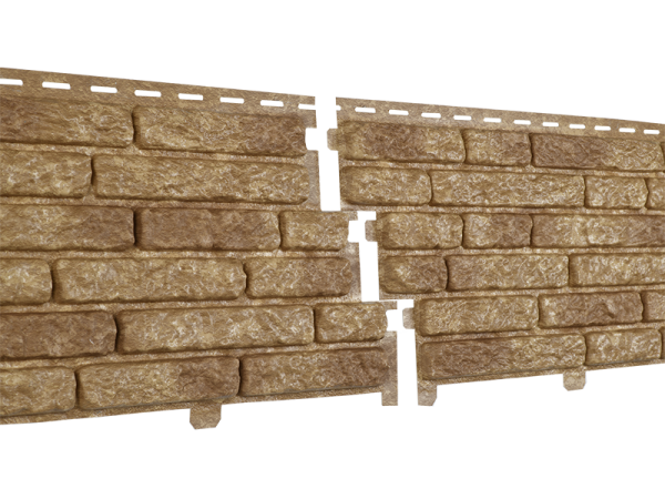 Фасадная панель Ю-пласт Стоун Хаус Кварцит Тёмно-бежевый купить в Сергиевом Посаде