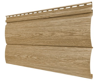 Виниловый сайдинг tecos, серия lux - оцилиндрованный брус двойной, - ангарская сосна