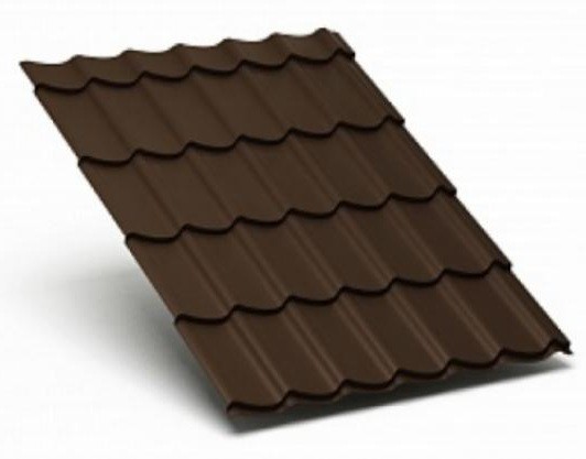 Металлочерепица Металл Профиль матовый полиэстр Valori 0,5 сталь RAL 8017 коричневый купить в Сергиевом Посаде