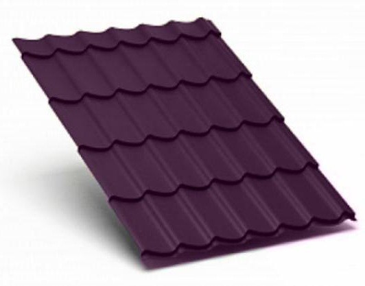 Металлочерепица Металл Профиль матовый полиэстр Valori 0,5 сталь RR 779 баклажан купить в Сергиевом Посаде