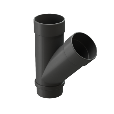 Тройник 45˚ для водосточной трубы Docke Lux ПВХ - Графит