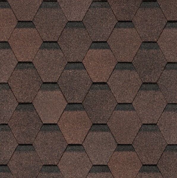Гибкая черепица Docke, коллекция Шестигранник Коричневый купить в Сергиевом Посаде