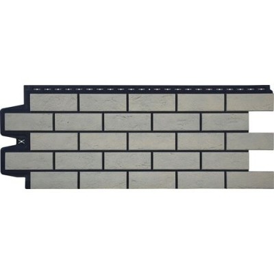 Фасадная панель Grand Line Состаренный кирпич Элит ваниль, ШОВ чёрный