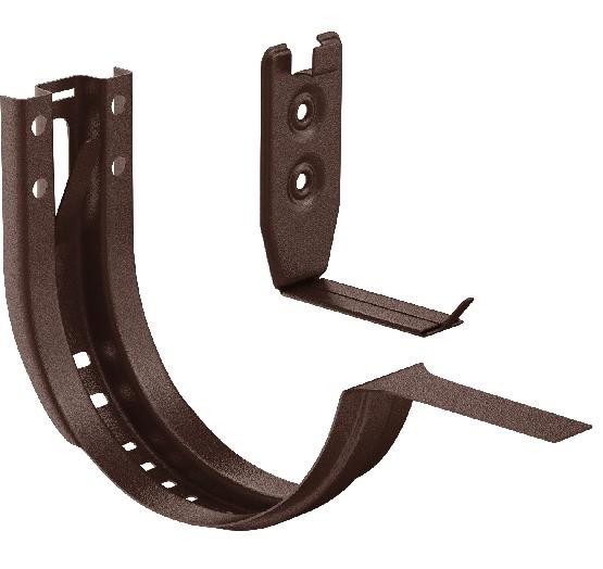 Водосток Aquasistem, Система 125x90 - Крюк крепления желоба короткий регулируемый RAL 8017 Коричневый matt купить в Сергиевом Посаде