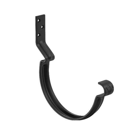 Водосток Aquasistem, система 125x90 - Крюк крепления желоба короткий RAL 9005 Чёрный купить в Сергиевом Посаде