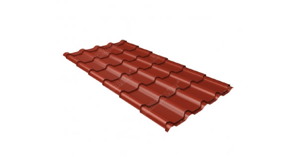Металлочерепица камея 0,5 Satin RAL 3009 оксидно-красный купить в Сергиевом Посаде