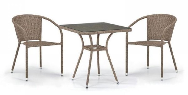 Комплект плетеной мебели AFINA из иск. ротанга T282BNT/Y137C-W56 Light Brown 2Pcs купить в Сергиевом Посаде