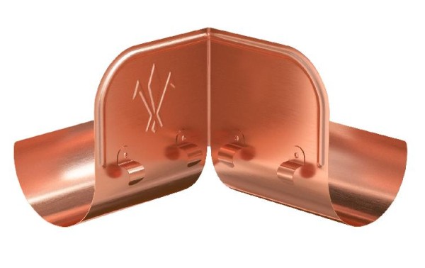 Водосток Aquasistem, система 125x90 - Ограничитель перелива угловой Медь купить в Сергиевом Посаде