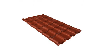 Металлочерепица камея 0,5 Satin RAL 8004 терракота