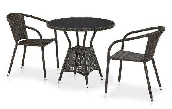 Комплект плетеной мебели AFINA из иск. ротанга T707ANS/Y137C-W53 Brown 2Pcs купить в Сергиевом Посаде