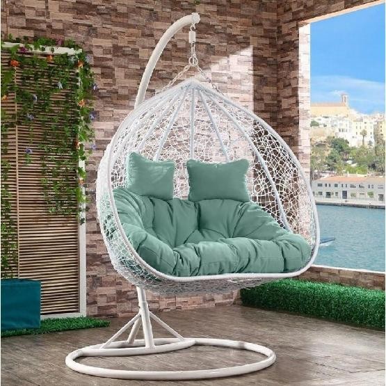 Кресло Подвесное из искусственного ротанга AFM-109A White/Green купить в Сергиевом Посаде