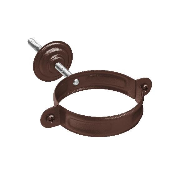 Водосток Aquasistem, Система 125x90 - Хомут для крепления трубы RAL 8017 Коричневый matt купить в Сергиевом Посаде
