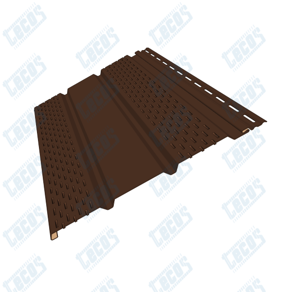 Софит к сайдингу ПЕРФОРАЦИЯ ПО БОКАМ TECOS ТЁМНЫЙ-КАШТАН купить в Сергиевом Посаде