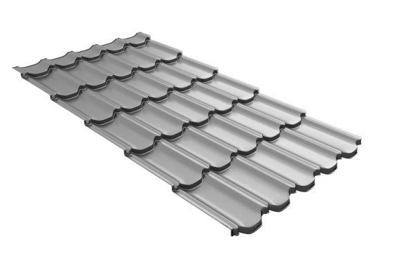 Металлочерепица квинта плюс с 3D резом 0,5 Satin RAL 7004 сигнальный серый купить в Сергиевом Посаде