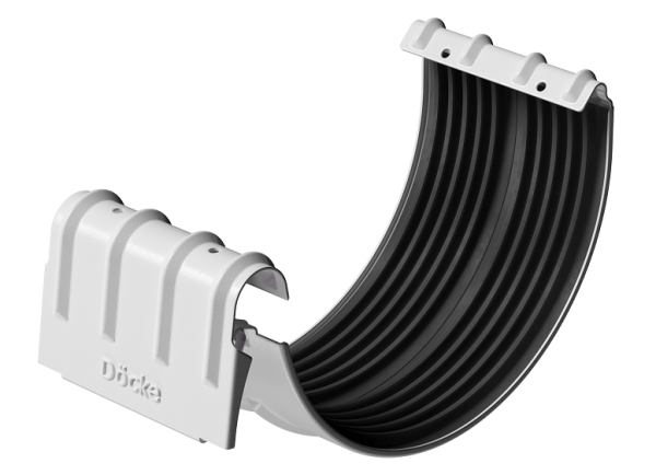 Соединитель желобов D125 Döcke STAL PREMIUM Пломбир, (RAL 9010) купить в Сергиевом Посаде