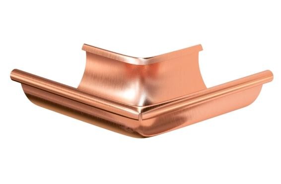 Водосток Aquasistem, система 150/100 - Угол желоба наружный медный 90° купить в Сергиевом Посаде