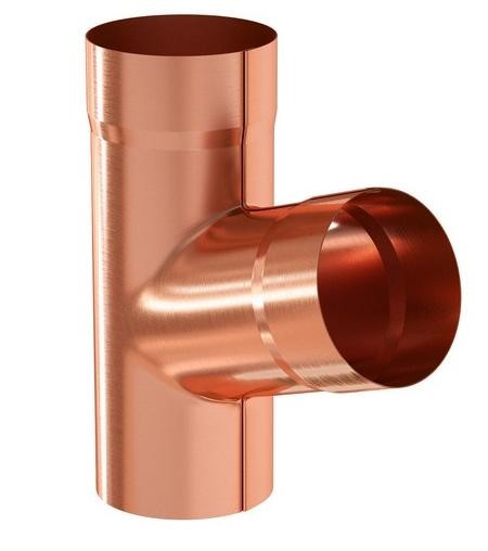 Водосток Aquasistem, система 125x90 - Тройник трубы медный купить в Сергиевом Посаде